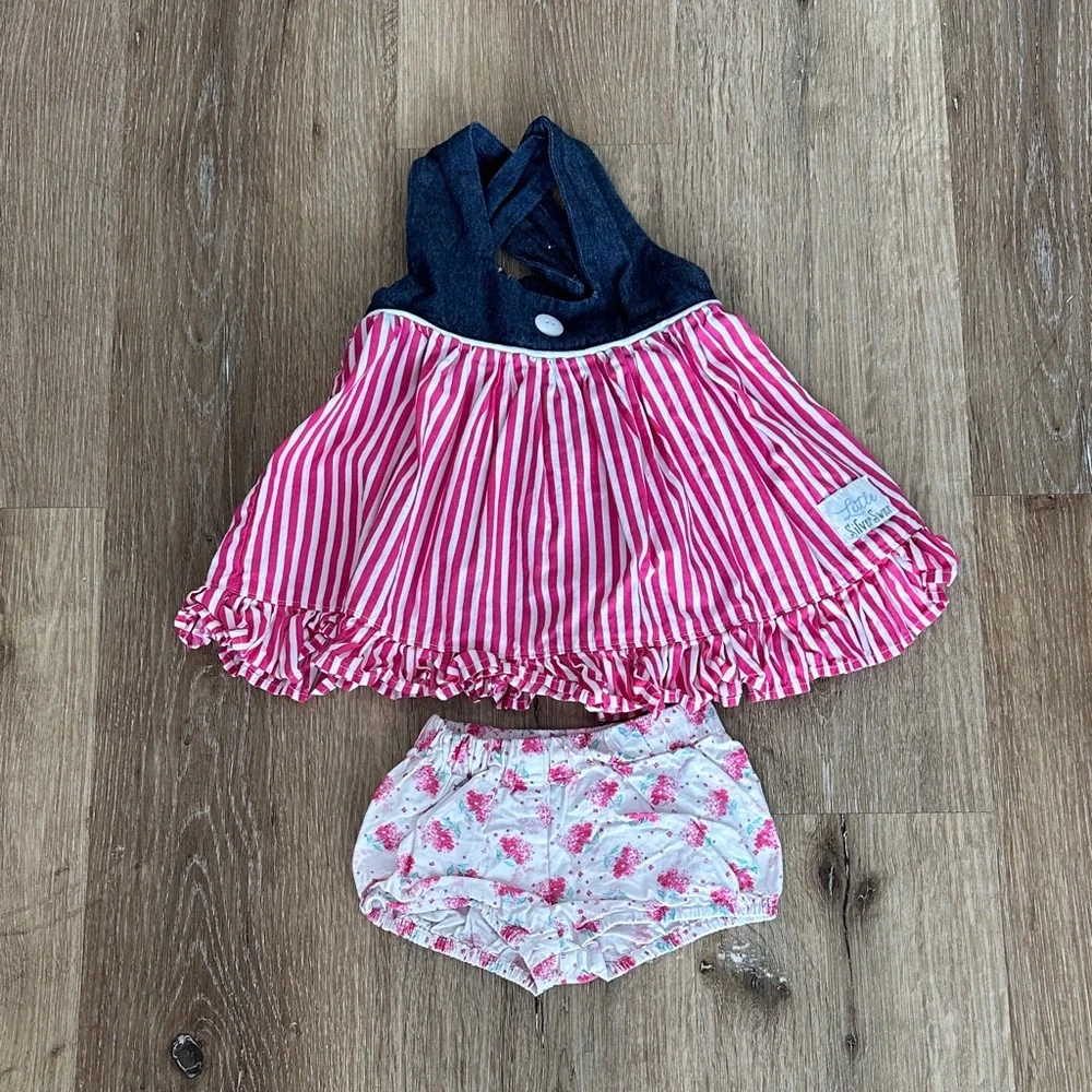 Charming Pink Striped Diaper Cover Set